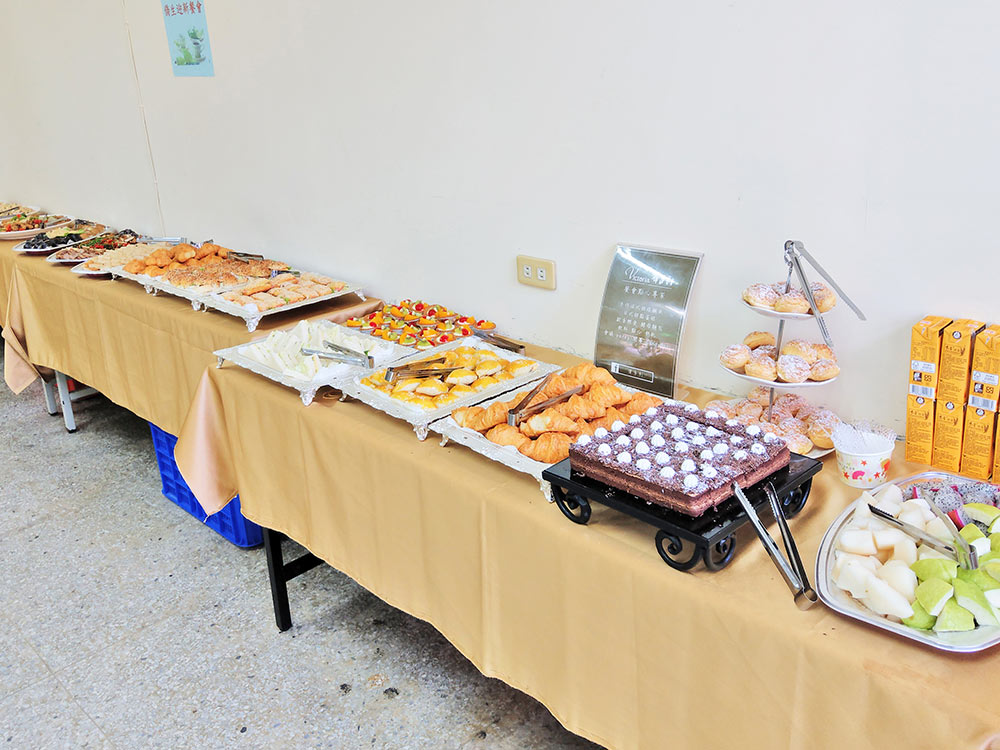 東南科技大學新生說明會上準備的茶會點心