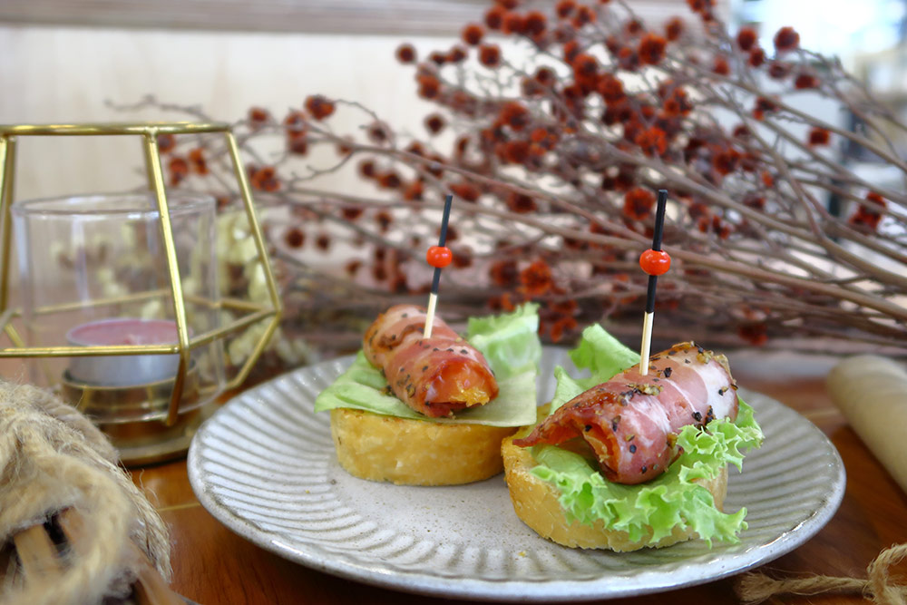 茶會點心-德腸培根開放三明治